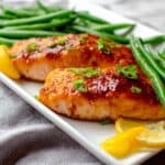 Date Night Bourbon Peach Glazed Salmon Recipe