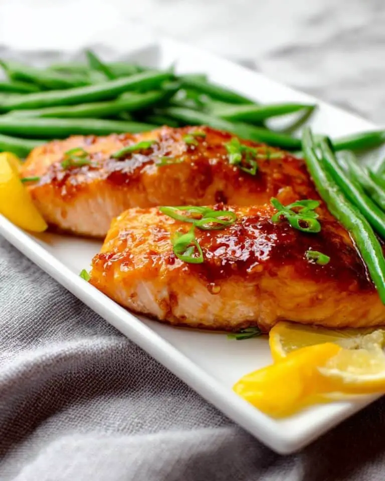 Date Night Bourbon Peach Glazed Salmon Recipe