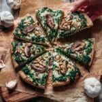 Spinach and Mushroom Pizza with Pine Nuts Recipe