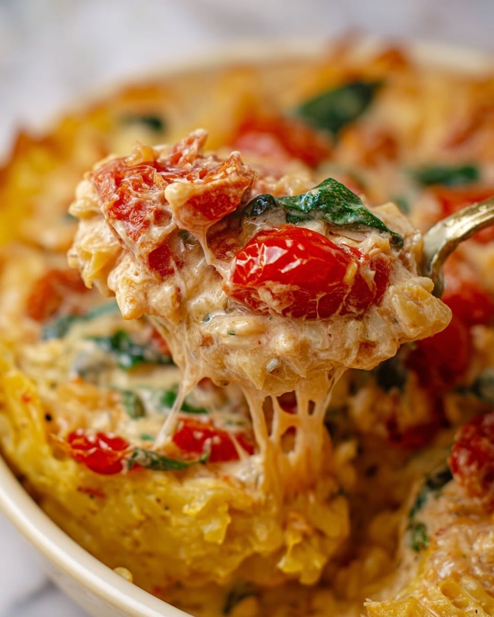 Boursin Spaghetti Squash with Cherry Tomatoes and Fresh Basil Recipe
