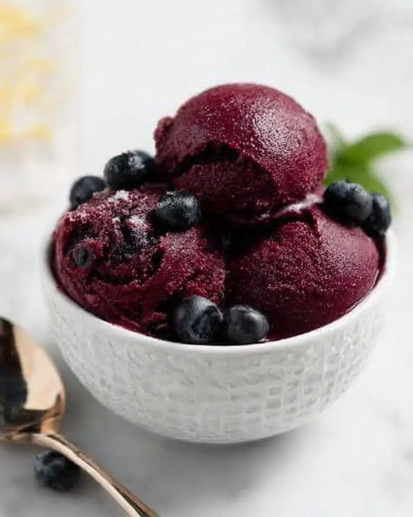No Churn Blueberry Lemon Sorbet Recipe