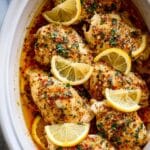 Crock Pot Lemon Garlic Butter Chicken Thighs Recipe