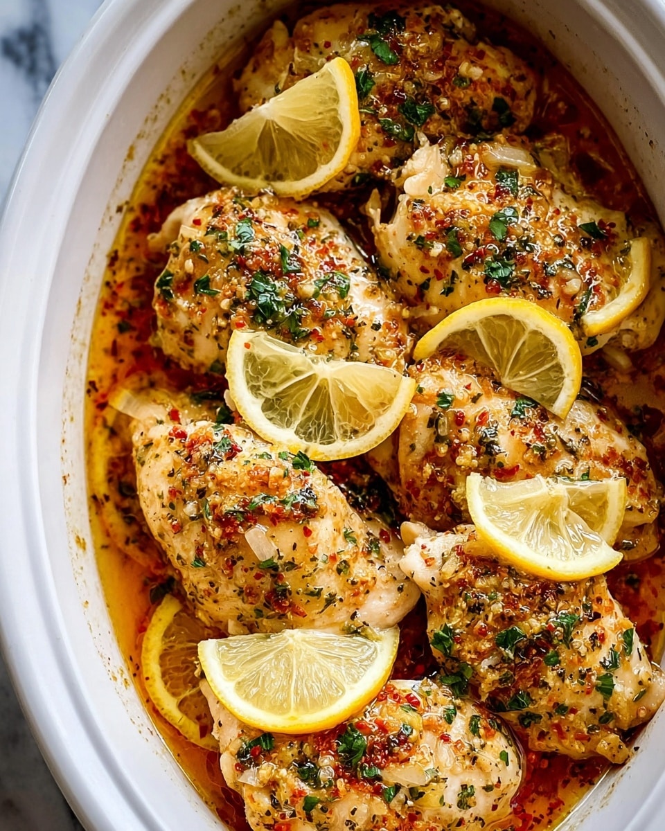 Crock Pot Lemon Garlic Butter Chicken Thighs Recipe