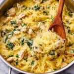 Chicken and Spinach Spaghetti Squash Alfredo Recipe