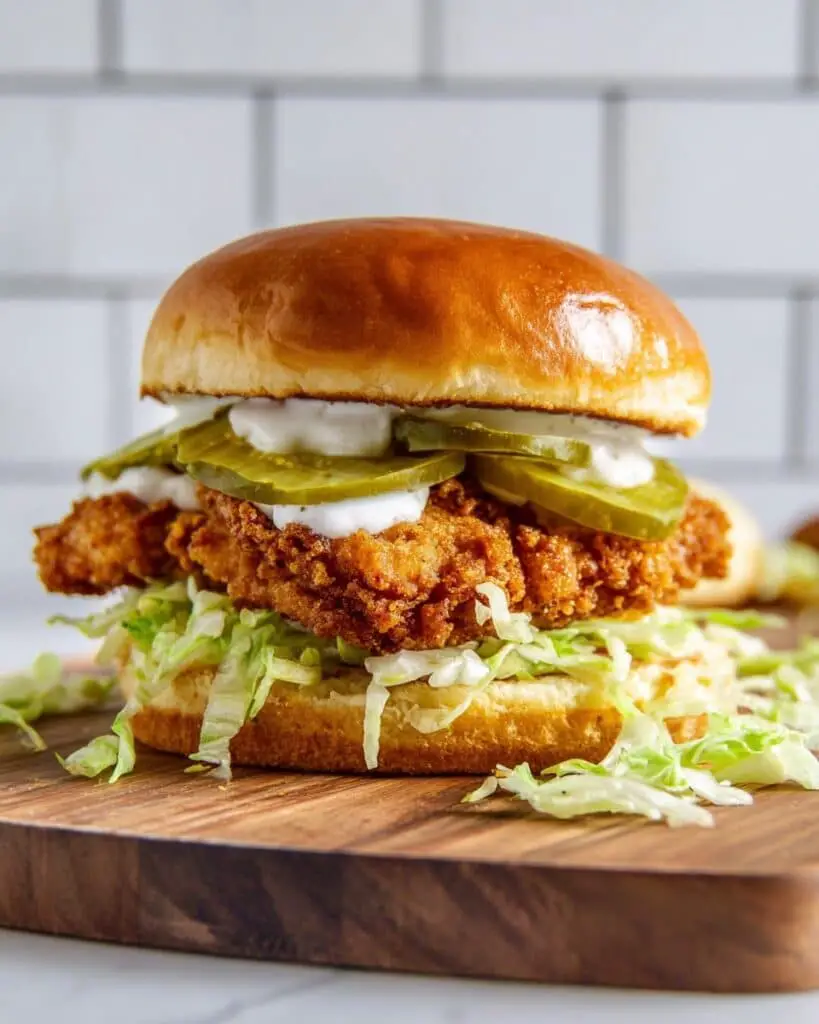 Crispy Chicken Sandwich with Dill Pickle Ranch Sauce Recipe
