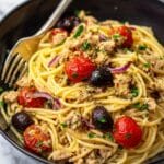 Sardines Pasta with Tomatoes and Olives Recipe
