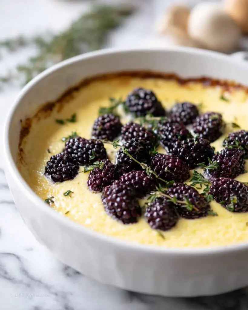 Baked Lemon Ricotta Dip with Blackberries and Honey Recipe