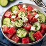 Watermelon Cucumber Salad with Feta and Fresh Herbs Recipe