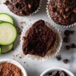Healthy & Moist Chocolate Zucchini Muffins Recipe