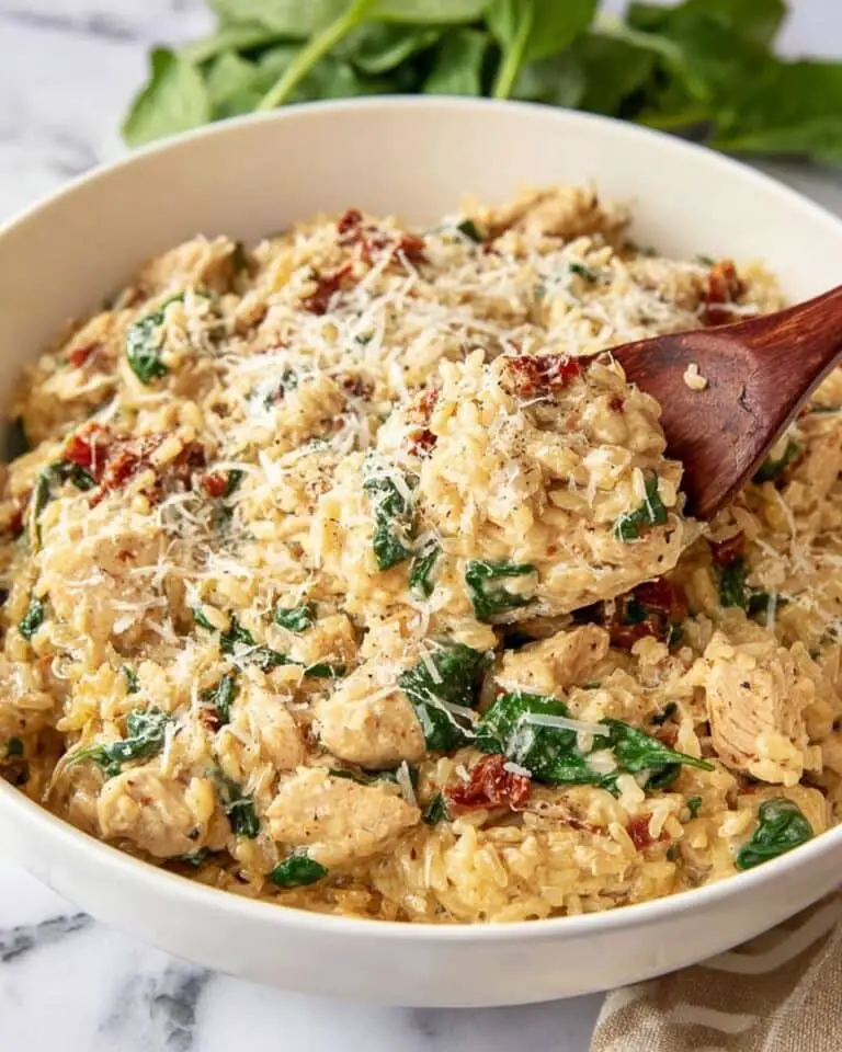 Slow Cooker Creamy Tuscan Chicken Orzo Recipe