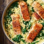 One-Skillet Salmon with Lemon Orzo Recipe