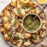 Parmesan Pesto Roasted Cauliflower Recipe