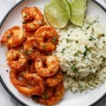 Easy (Frozen) Cauliflower Rice with Garlic Butter Shrimp Recipe