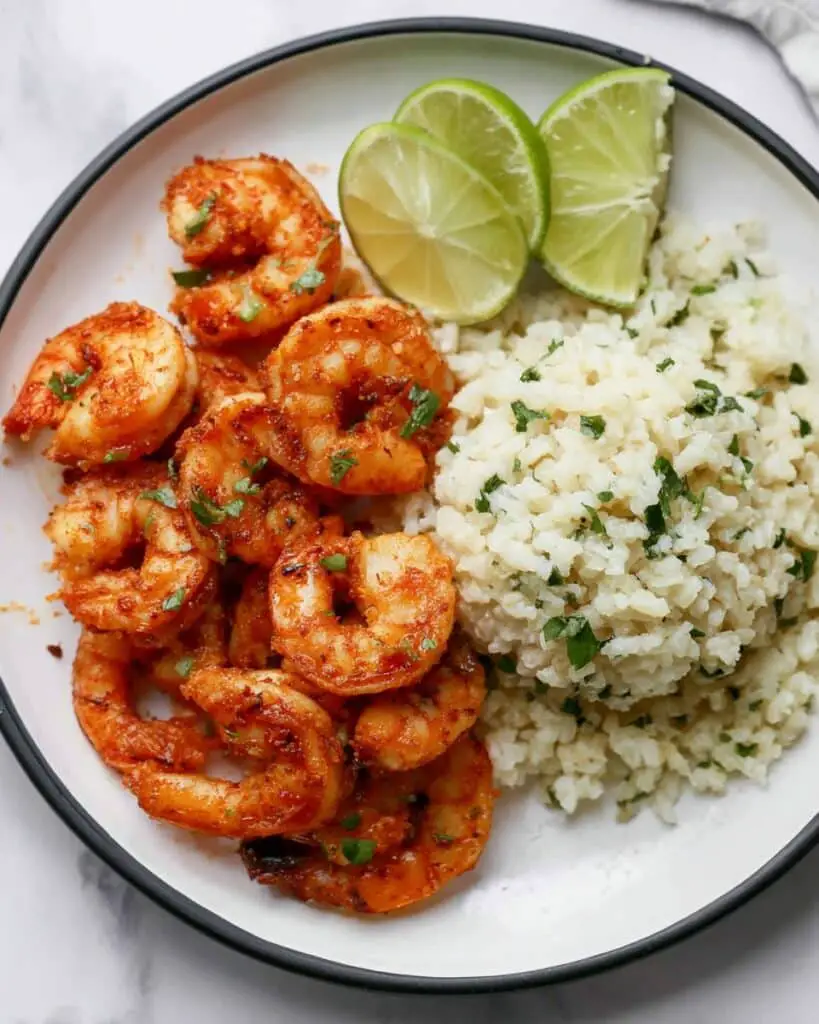 Easy (Frozen) Cauliflower Rice with Garlic Butter Shrimp Recipe