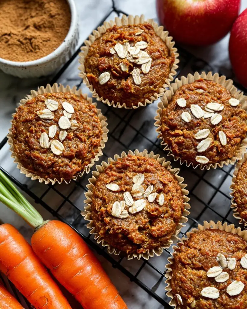 Carrot Apple Oat Vegan Muffins Recipe