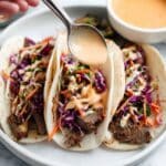 Korean Beef Tacos with Sesame Slaw Recipe