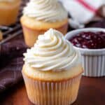 Almond Wedding Cake Cupcakes with Raspberry Filling Recipe