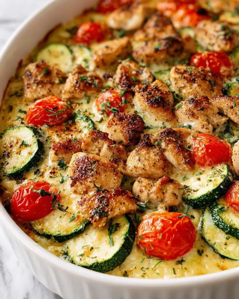Savory Mediterranean Chicken Zucchini Bake Recipe