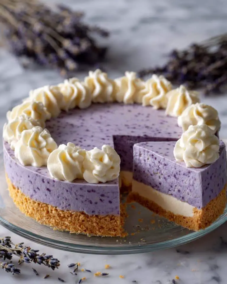 Creamy Lavender Cheesecake (15 Minutes Prep) Recipe