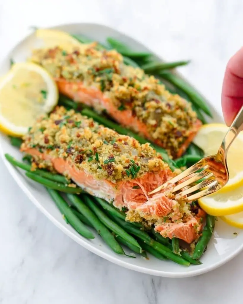 Baked Pistachio and Parmesan Crusted Salmon Recipe