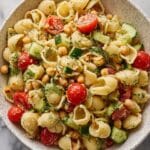Chickpea Pasta Salad with Creamy Lemon Tahini Dressing Recipe