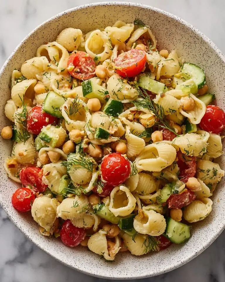 Chickpea Pasta Salad with Creamy Lemon Tahini Dressing Recipe