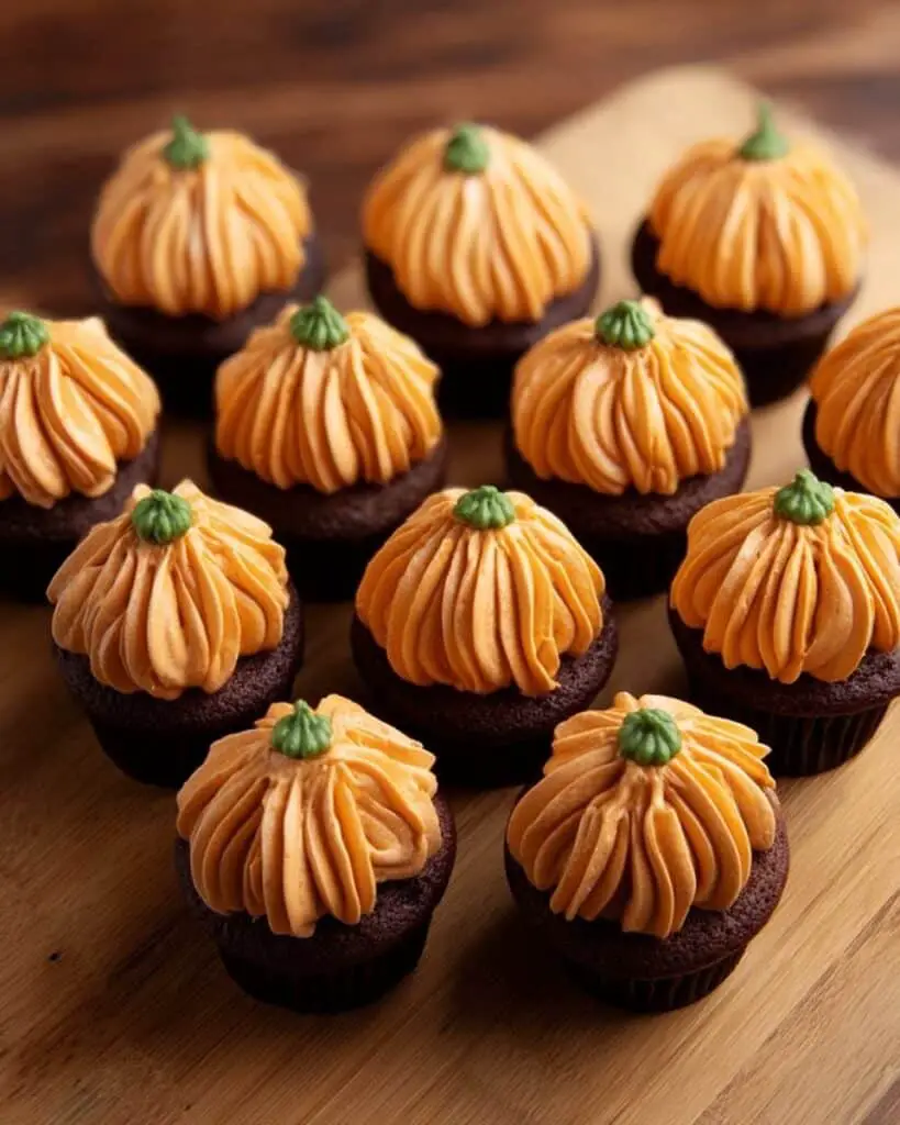 Pumpkin Chocolate Cupcakes with Pumpkin Cream Cheese Frosting Recipe
