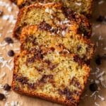 Coconut Banana Bread with Chocolate Chips Recipe