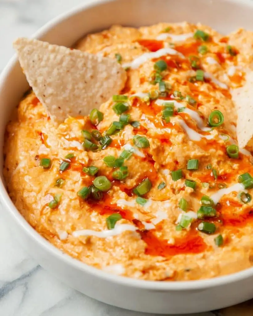 Healthy Cottage Cheese Buffalo Chicken Dip Recipe