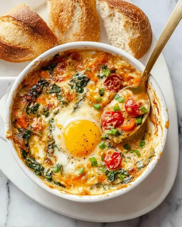 Baked Feta Eggs with Cherry Tomatoes and Spinach Recipe