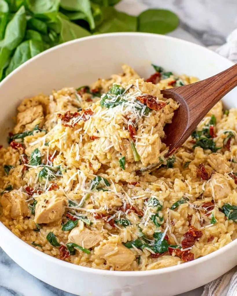 Slow Cooker Creamy Tuscan Chicken Orzo Recipe