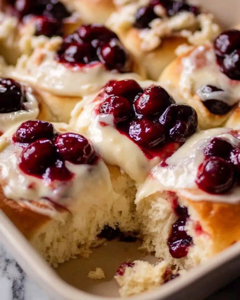 Soft Cherry Pie Rolls with Pie Crumb Topping Recipe