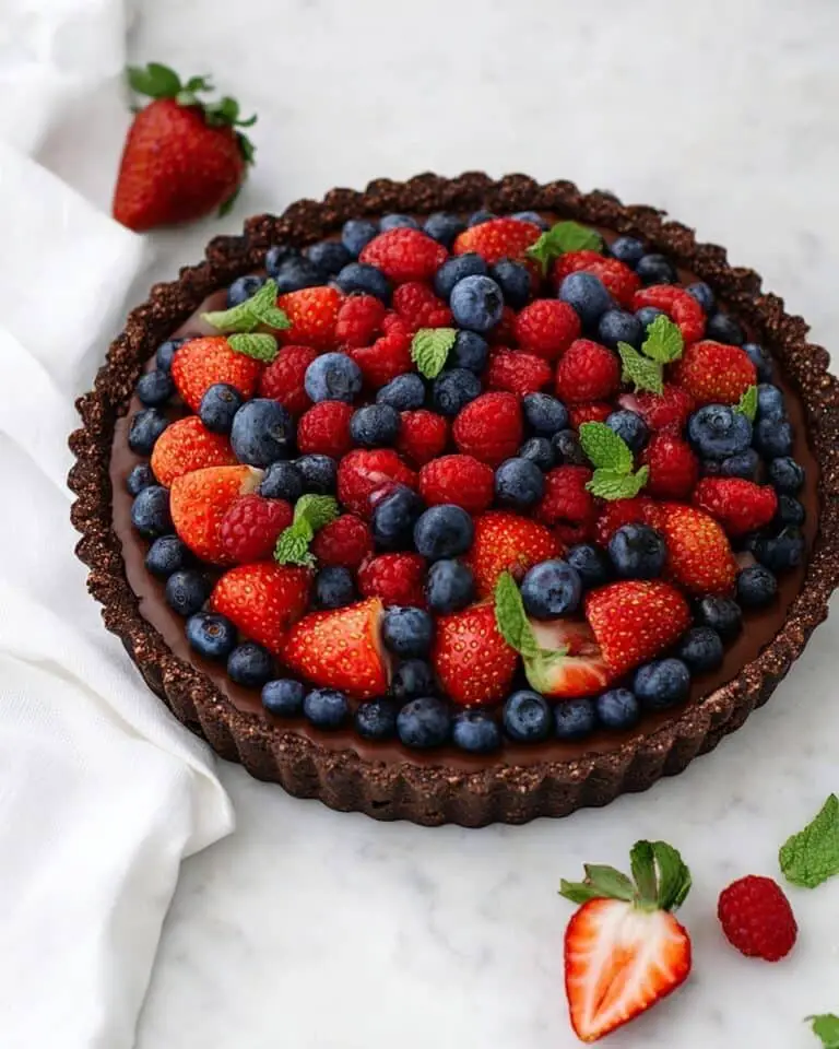 No-Bake Chocolate Berry Tart (Gluten Free & Vegan!) Recipe