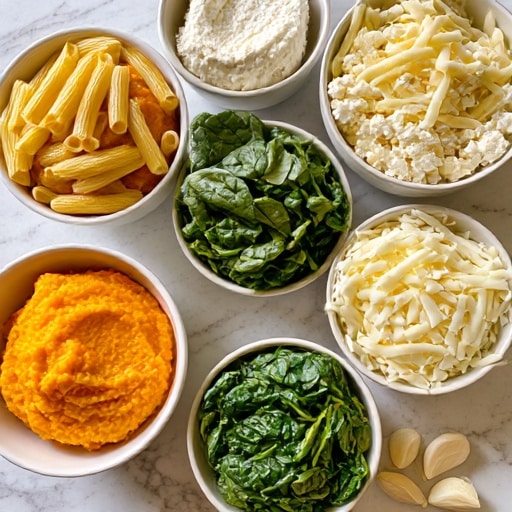The image shows a white oval dish filled with a baked pasta meal made of yellow penne pasta. The top layer is covered with melted and lightly browned cheese, creating golden brown spots with some crispy edges. Scattered green herbs are sprinkled over the cheese, adding a fresh look. The pasta underneath looks creamy and mixed with sauce, with some pieces peeking through the cheese layer. The dish is placed on a white marbled surface. photo taken with an iphone --ar 4:5 --v 7