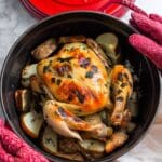Garlic Herb Butter Roasted Chicken in a Dutch Oven Recipe